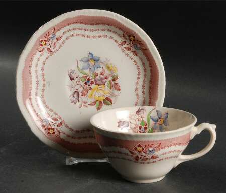 Rutland Red Flat Cup & Saucer Set
