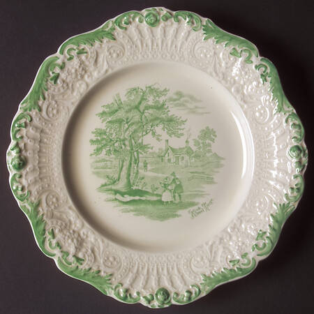 Scenes From Charles Dickens Green Luncheon Plate