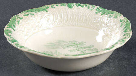 Scenes From Charles Dickens Green Coupe Cereal Bowl