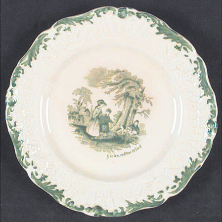Scenes From Charles Dickens Green Bread & Butter Plate