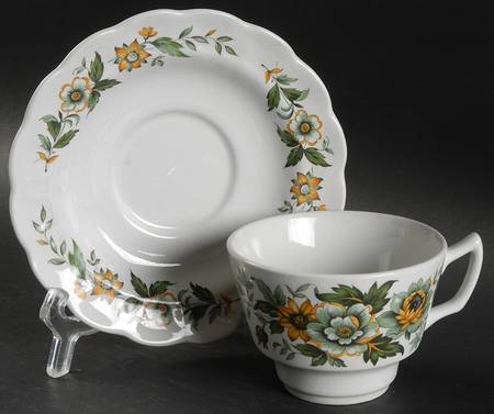 Spring Garden Flat Cup & Saucer Set
