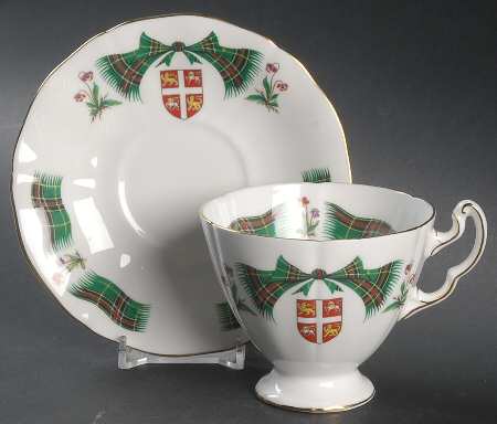 Tartan Footed Cup & Saucer Set