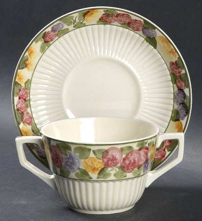 Tuberose Flat Bouillon Cup & Saucer