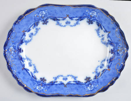 Verona (Flow Blue) 12" Oval Serving Platter