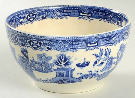 Willow Blue (Birds, Diamond Stamp) Open Sugar Bowl