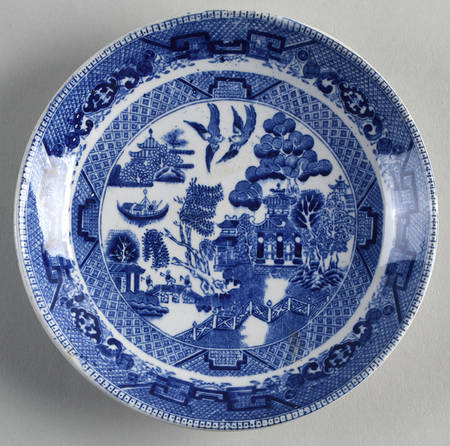 Willow Blue (Birds, Diamond Stamp) Saucer for Bouillon Cup