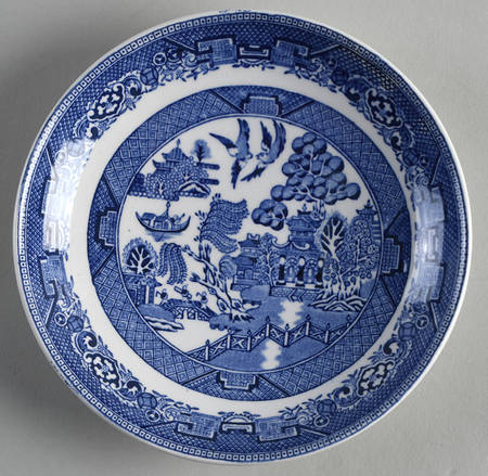 Willow Blue (Birds, Diamond Stamp) Saucer for Oversized Cup