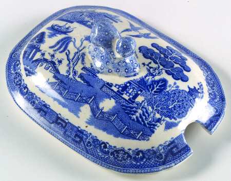 Willow Blue (Birds, Diamond Stamp) Lid for Sauce Boat