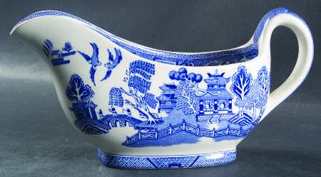 Willow Blue (Birds, Diamond Stamp) Gravy Boat