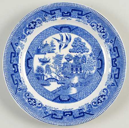 Willow Blue (Birds, Diamond Stamp) Salad Plate