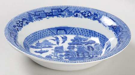 Willow Blue (Birds, Diamond Stamp) Fruit/Dessert (Sauce) Bowl