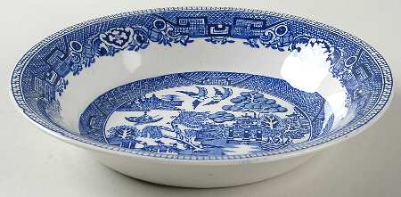 Willow Blue (Birds, Diamond Stamp) Coupe Soup Bowl