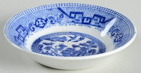 Willow Blue (Birds, Diamond Stamp) Fruit/Dessert (Sauce) Bowl