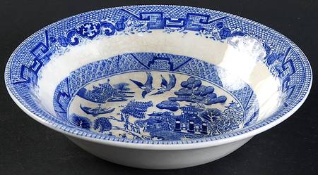 Willow Blue (Birds, Diamond Stamp) Coupe Cereal Bowl