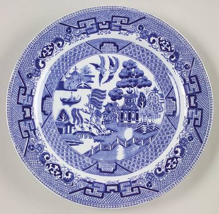 Willow Blue (Birds, Diamond Stamp) Luncheon Plate