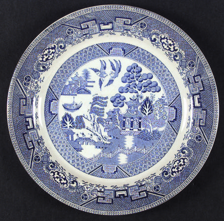 Willow Blue (Birds, Diamond Stamp) Dinner Plate