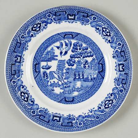Willow Blue (Newer, Pagoda Backstamp) Bread & Butter Plate