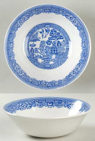 Willow Blue (Newer, Pagoda Backstamp) Coupe Cereal Bowl