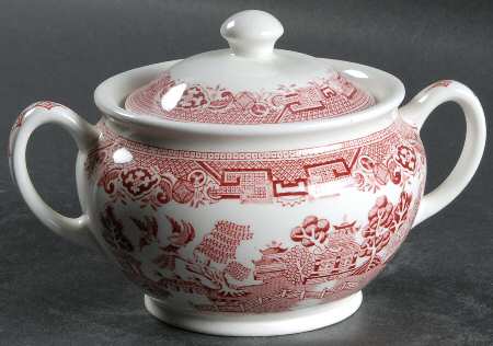 Willow Pink Sugar Bowl & Lid