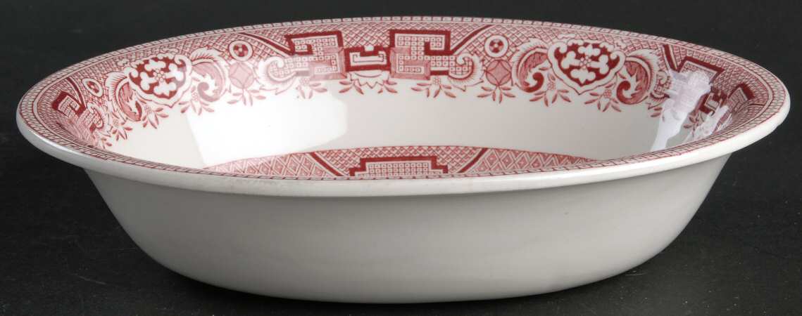 Willow Pink 8" Oval Vegetable Bowl