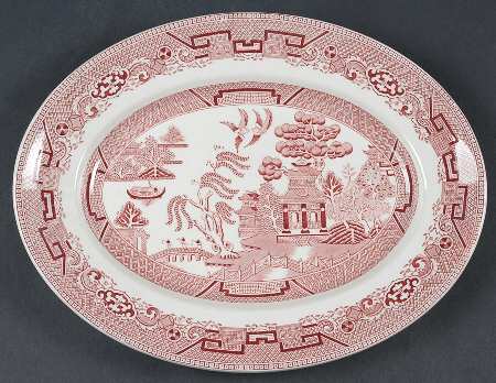 Willow Pink 11" Oval Serving Platter