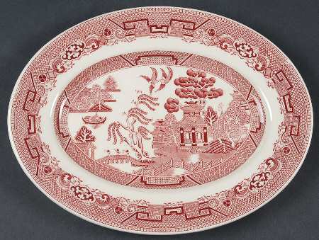 Willow Pink 11" Oval Serving Platter