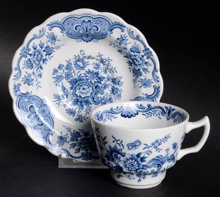 Windsor Blue Flat Cup & Saucer Set