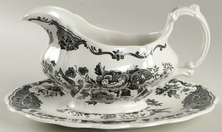 Windsor Black Gravy Boat & Underplate