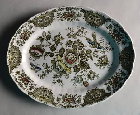 Windsor Green Multicolor 11" Oval Serving Platter