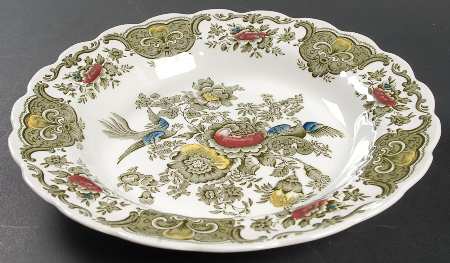 Windsor Green Multicolor Large Rim Soup Bowl