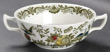 Windsor Green Multicolor Flat Cream Soup Bowl