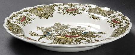 Windsor Green Multicolor Rim Soup Bowl