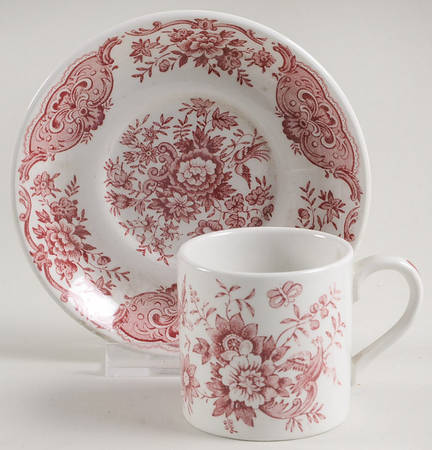 Windsor Pink Flat Demitasse Cup & Saucer Set