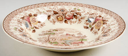 Woodland Brown (Cream Background) Rim Soup Bowl