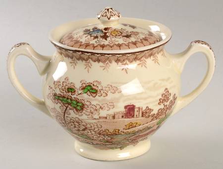Woodland Brown (Cream Background) Sugar Bowl & Lid