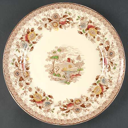 Woodland Brown (Cream Background) 12" Chop Plate (Round Platter)