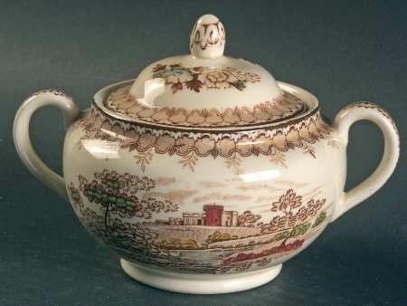 Woodland Brown (Cream Background) Sugar Bowl & Lid