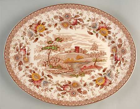 Woodland Brown (Cream Background) 16" Oval Serving Platter