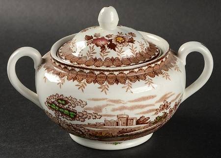 Woodland Brown (White Background) Sugar Bowl & Lid