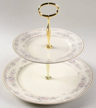 Antique Lace 6 5/8"-10"  2 Tiered Serving Tray (Dp, Sp) HC