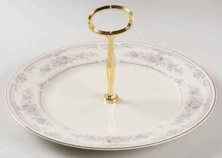 Antique Lace Round Serving Plate with Center Handle (Dp) Hc