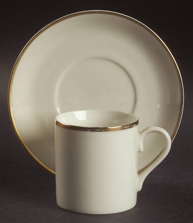 Golden Ivory Flat Demitasse Cup & Saucer Set