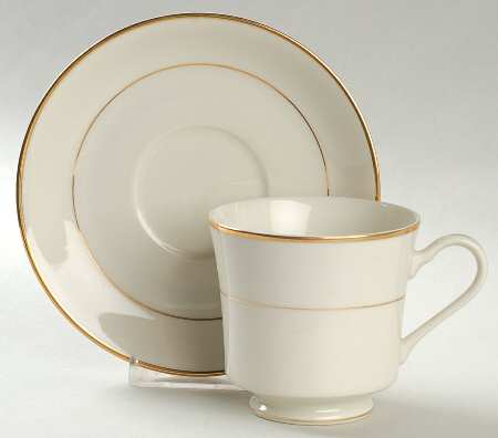 Golden Ivory Footed Cup & Saucer Set