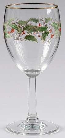 Holly Holiday 10 Oz Glassware Goblet