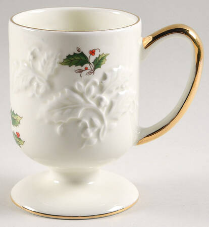 Holly Holiday Footed Mug