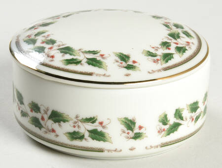 Holly Holiday 3" Round Box & Lid by Royal Limited