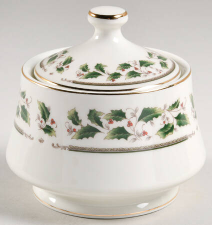 Holly Holiday Sugar Bowl & Lid