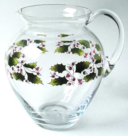 Holly Holiday 88 Oz Glassware Pitcher