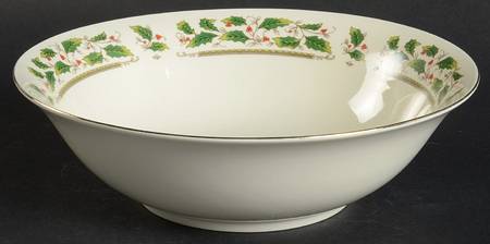 Holly Holiday 8" Round Vegetable Bowl