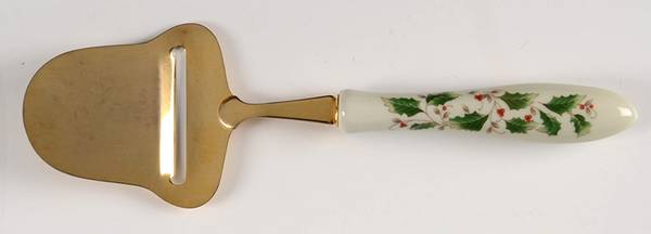 Holly Holiday Cheese Plane with Stainless Plane